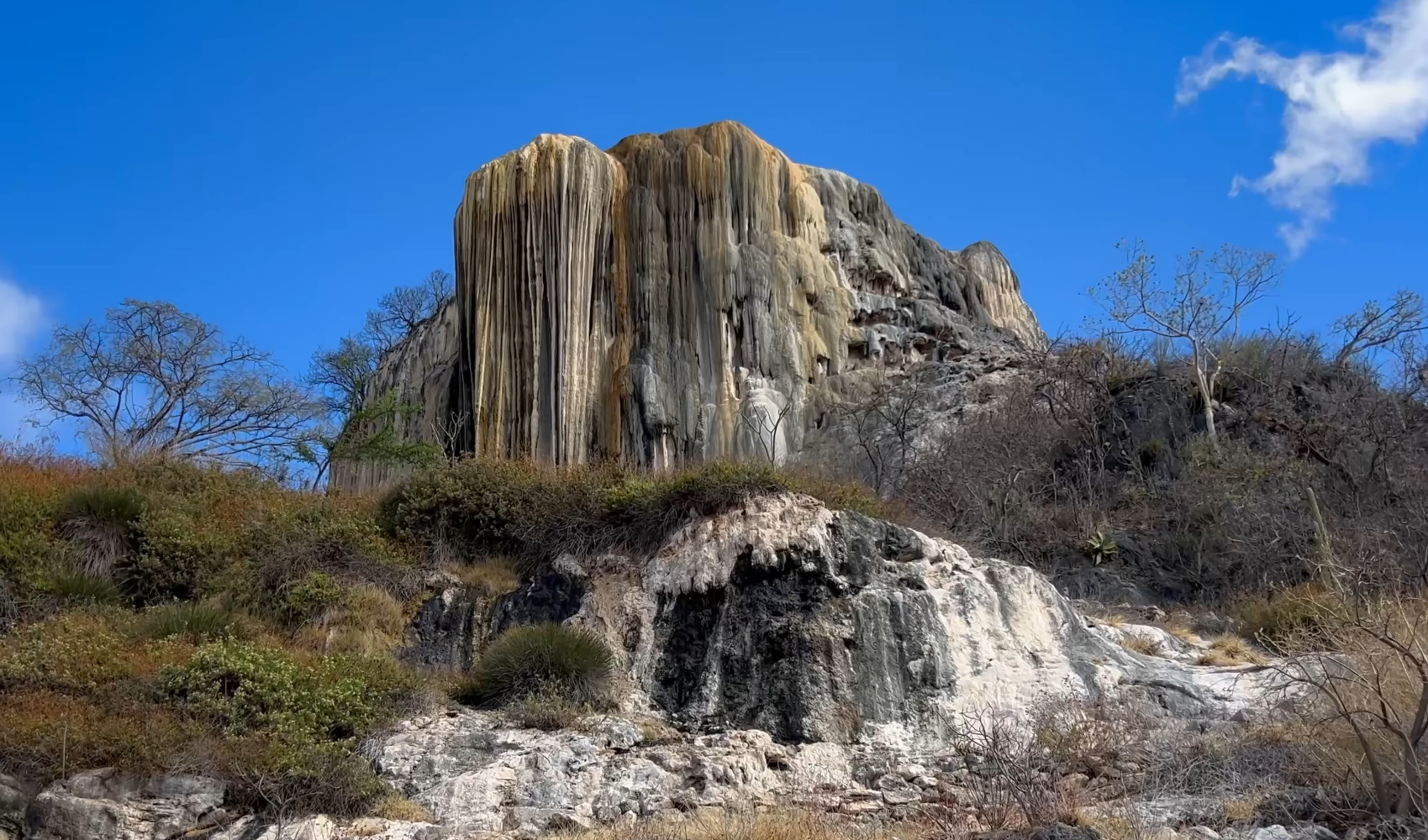 Petrified waterfall formation at Hierve el Agua in Oaxaca